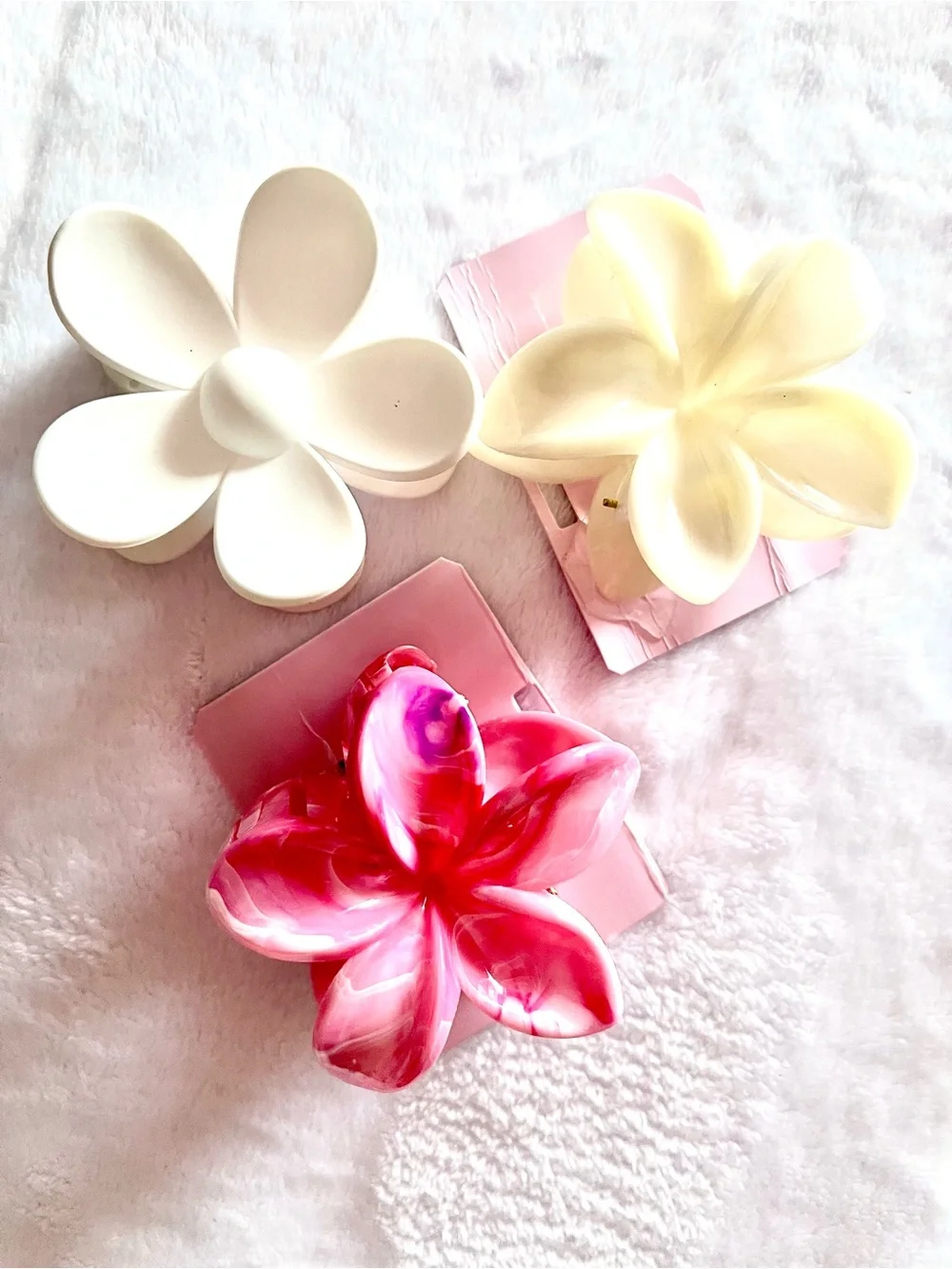 Assorted Women’s Hair Clips - Pink Flower,Gold Accent or Neutral Shades Clips